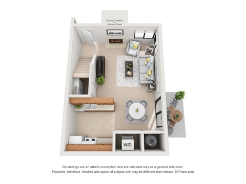 670 sq.ft. One Bed One Bath